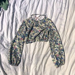 Floral top whit the back corset